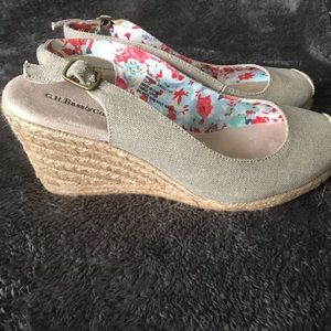 Boho Look Bass & Co Emilie Wedge  shoes NIB 7 1/2